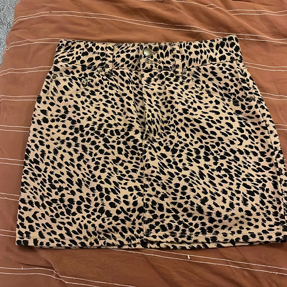 Printed Jean skirt